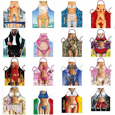 Sexy Damen Grillschürzen Ladys Girls Frauen Küchen-Schürze Kochschürze