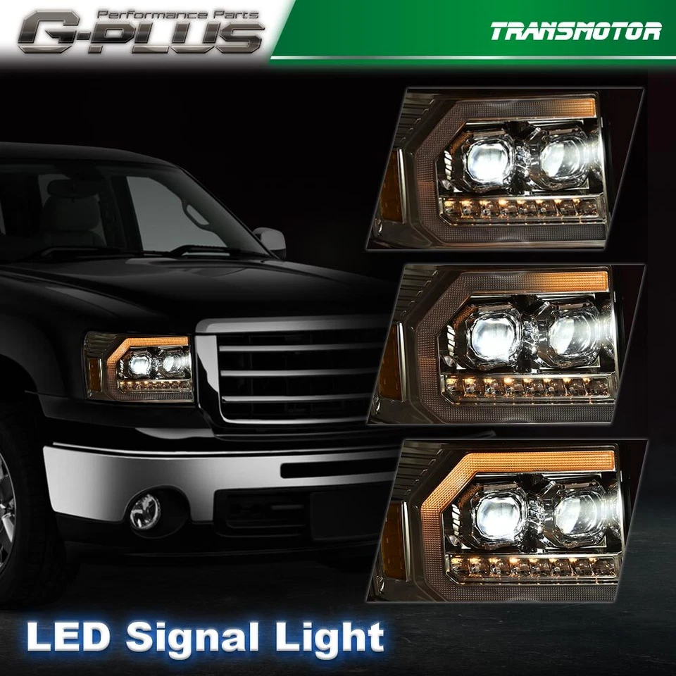 Faro proyector tubo LED DRL apto para GMC Sierra 1500 2500HD 3500HD 2007-2013 Foto 4 de 4