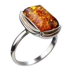 Sterling Silver and Baltic Honey Amber Ring "Cora"
