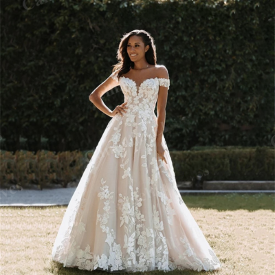 Elegant Boho A Line Wedding Dresses For Women Sweetheart Bride Dress  Appliques | eBay