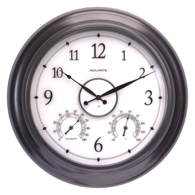 AcuRite 24 in. LED Illuminated Wall Clock with Thermometer and Humidity Sensor