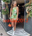 ZARA NEW WOMAN MINI FLORAL PRINTED DRESS GREEN WITH SCRUNCHIE  XS-XXL 2960/161
