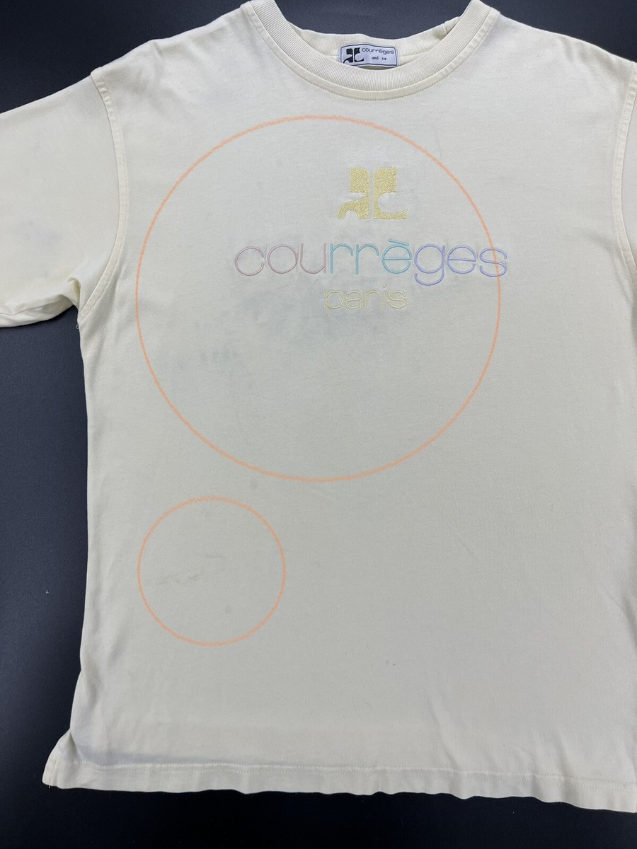 トップス vintage courreges center logo tee ez Courreges Vintage Logo Embroidered T-shirt Short Sleeve Top