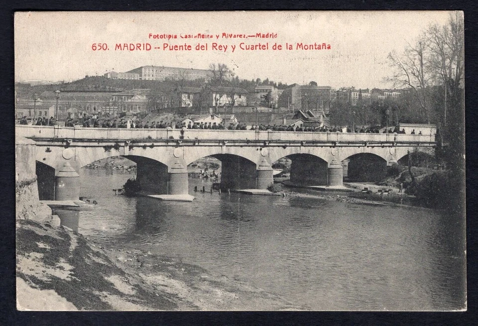SPAIN 1917 Censored Picture Postcard to Italy. Madrid Bridge - Image 3 of 3