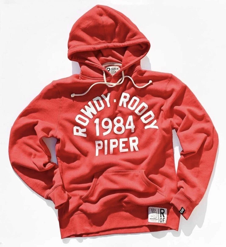 Roots of Fight Rowdy Roddy Piper Born Villain 1984 Sweatshirt Hoodie Mens Large