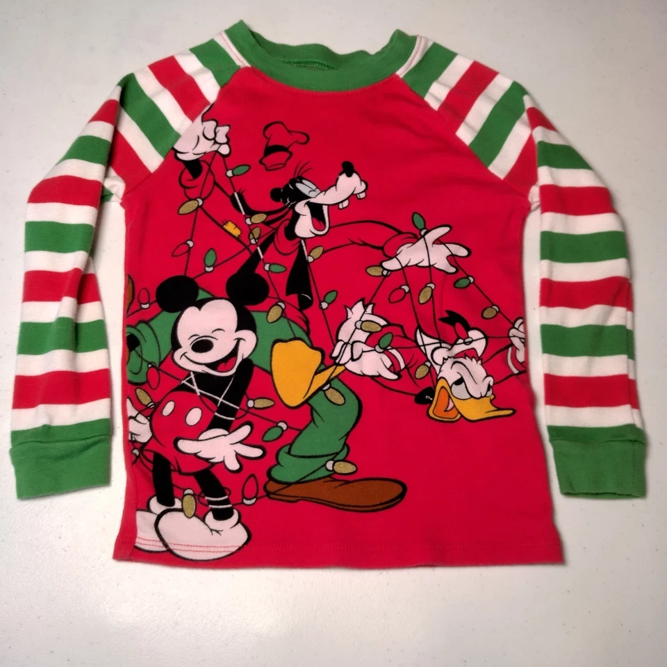 The Disney Store Pajamas Youth 5 Christmas Mickey Mouse Goofy Donald Duck 2 Pc - Image 4 of 4