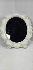 Vintage Syroco Oval Wall Mirror White Floral Shabby Chic Cottage Decor Usa 1943