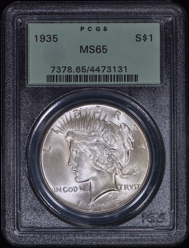 1935 Peace Silver Dollar $1 PCGS MS65 (OGH) - Exceptional Coin!