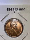 1941D Lincoln Wheat Cent Penny Brilliant Uncirculated Free Shipping.