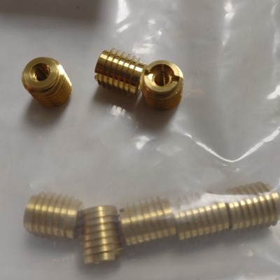 Qty 8 Brass Threaded Inserts Wood 10-24 by 0.500 Inch 1/2'' Knife Internal Thread