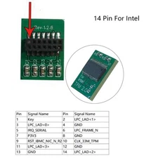 TPM2.0 Security Module For Intel Trusted Platform Module 14（14-1）pin interserver