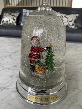 f. a. o. schwarz collectible Snow Globe Water Spinner With Santa, Vintage