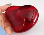 Vintage Tiffany Elsa Peretti Ruby Red Art Glass Heart Valintine Paperweight, NR