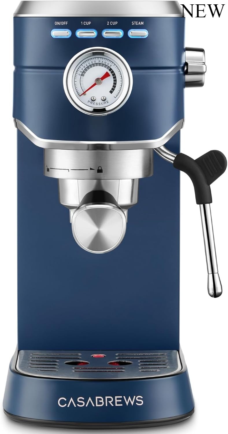 CASABREWS Espresso Machine 20 Bar, Professional Espresso Maker, Sapphire Blue