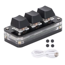 3 Key Mini Keypad Industrial USB Customized Blue Switch Programmable Gaming