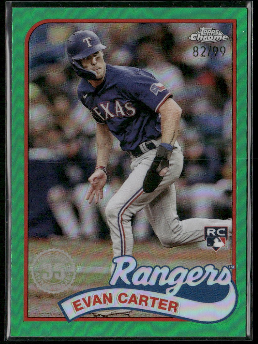 2024 Topps Chrome Evan Carter 1989 Topps Green Refractors #/99 #89CB-13