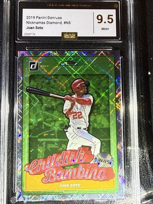#ad #ad 2019 Donruss Juan Soto Childish Bambino Nicknames Diamond GAS 9.5 🔥 SSP Style $78.88