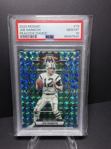 2023 Mosaic Joe Namath Peacock PSA 10 Jets #79