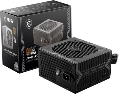 MSI PCIE 5.1 Ready 80 Plus Bronze Certified 750W ATX Gaming PSU MAG A750BN PCIE5