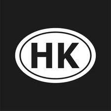 Hong Kong HK country initials Vinyl Decal Oval HK Sticker