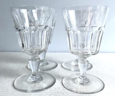 VTG SET Of 4 BACCARAT Crystal BRETAGNE Water Goblets SIGNED 6''H 1 France