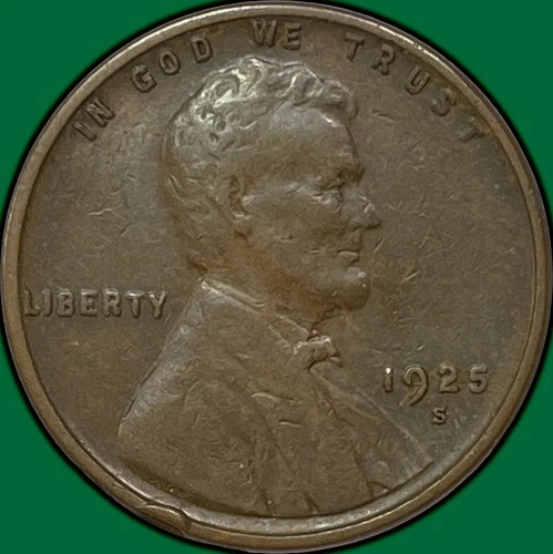 1925-S Lincoln Wheat Cent Choice Very Fine VF+ Coin #32842