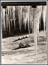 TATRAS Mountains Poland Winter Icicles Snow Cabins RUCH Postcard 1973 RPPC K044