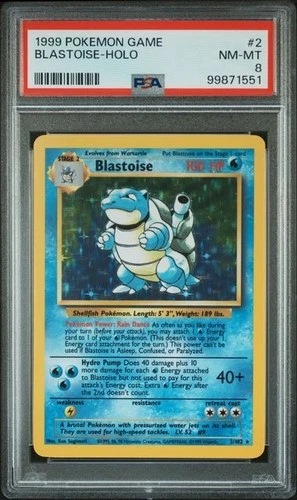 1999 POKEMON GAME #2 BLASTOISE-HOLO PSA 8