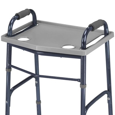 DMI Walker Tray with Cup Holders,Walker Tray for Folding Walkers,Gray Pack of 2.