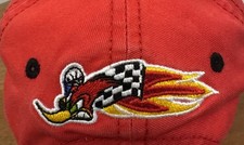 Vintage Honda Racing Woody Woodpecker Flame Ball Cap SnapBack One Size Red