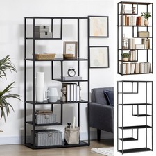 Industrial Ladder Shelf, 6 Tier Bookshelf, Display Rack for Living Room