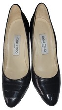 JIMMY CHOO Black Leather Pumps Size 8 Authentic.