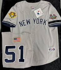 BERNIE WILLIAMS YANKEES MENS 2001 WORLD SERIES JERSEY MAJESTIC GREY PICK SIZE