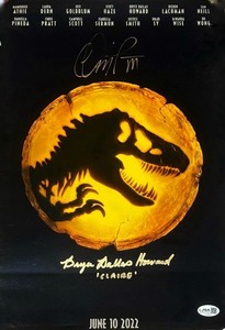 Bryce Dallas Howard & Chris Pratt Signed 11x17 Poster Jurassic World JSA NYCC