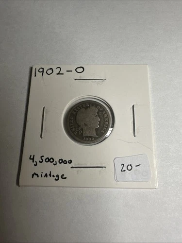 1902-O Barber Silver Dime US Coin Authentic (B 341) ￼