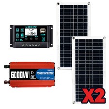 Ultimate 6000W Solar Power Bundle: Inverter DC 12V - AC 110V/220V 2pcs Solar