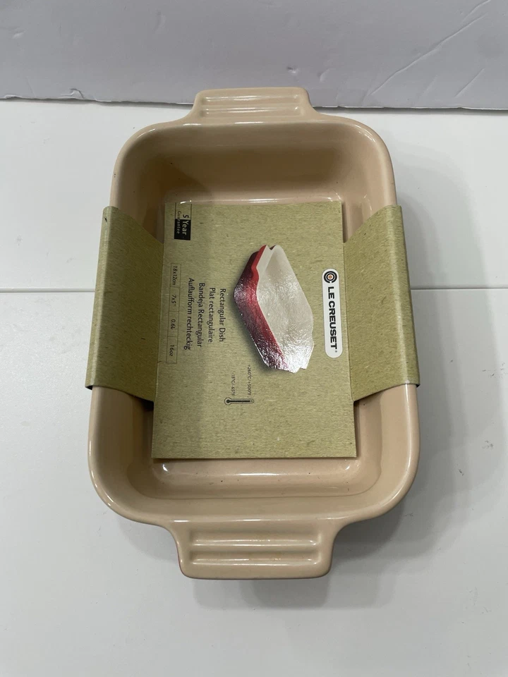 Plato para hornear cerámica rectangular Le Creuset 7"x5" (19 cm) AZUL NUEVO con etiqueta Foto 2 de 4