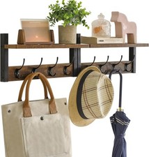 Coat Rack Shelf Wall Mounted,Coat Hooks Set of 2,Entryway Coat Hanger with8Hooks