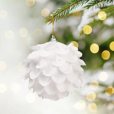 3 PCS Glitter Foam Ball Christmas Tree Ornaments 8cm