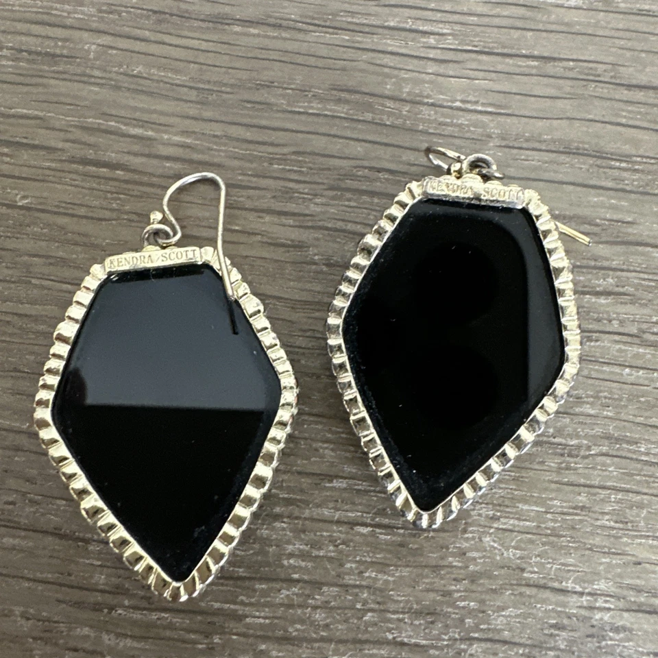 Kendra Scott Corley Earrings Gold with Black Onyx - Image 2 of 4