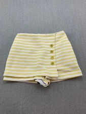Christian Lacroix Shorts Womens 2 Striped Nautical Sailor Button Detail Summer