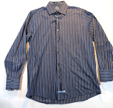 English Laundry men's button down shirt - 16 1/2 34/35 100 Cotton Blue Stripped