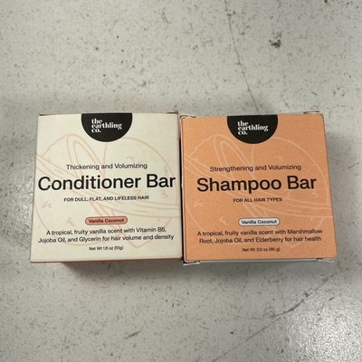 The Earthling Co. Shampoo Bar 3 oz & Conditioner Bar 1.8 oz Vanilla Coconut