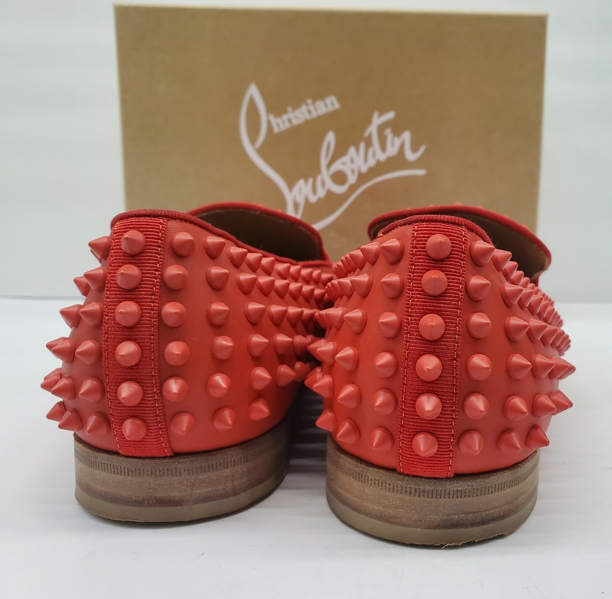 $1295 Christian Louboutin Red Dandelion Spike Loafers Shoes Mens Sz US 7 /  EU40