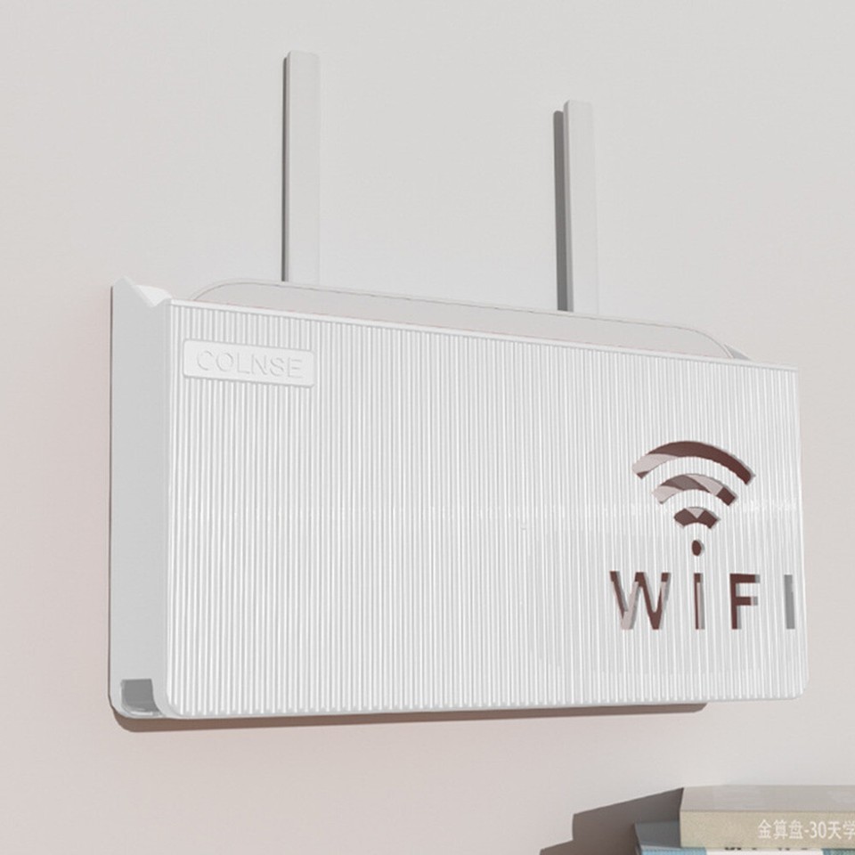 Wall Mounted WiFi Router Storage Box Durable Cable Power Bracket ...