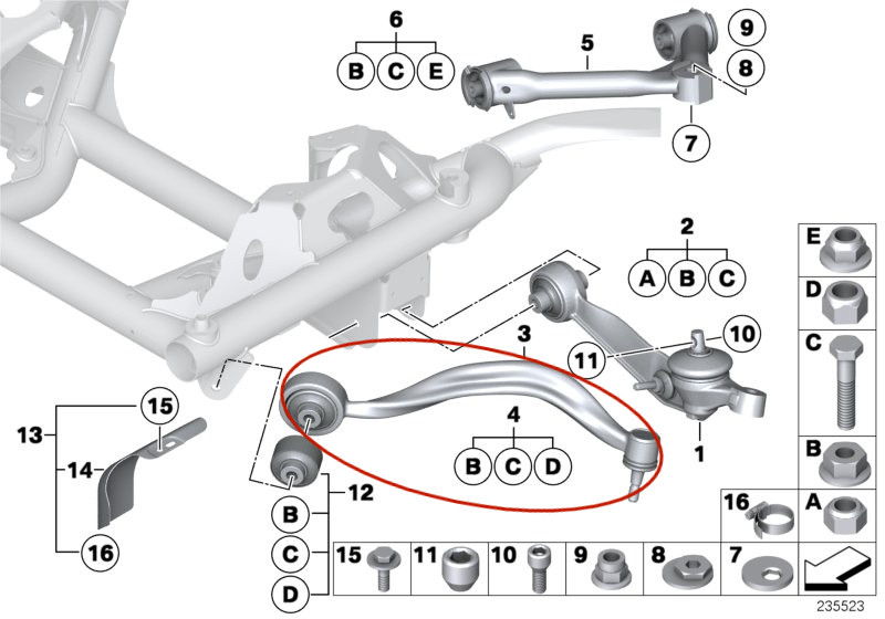 Front Lower Left Control Arm fits Rolls Royce Phantom RR1 (2004-16) 31120409267