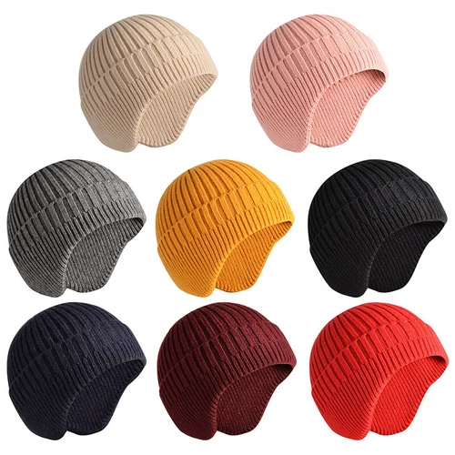 Winter warme Beanie Mütze stricken Arbeit Hut mit Ohrenklappen Outdoor Ski Cap@ - Bild 1 von 22