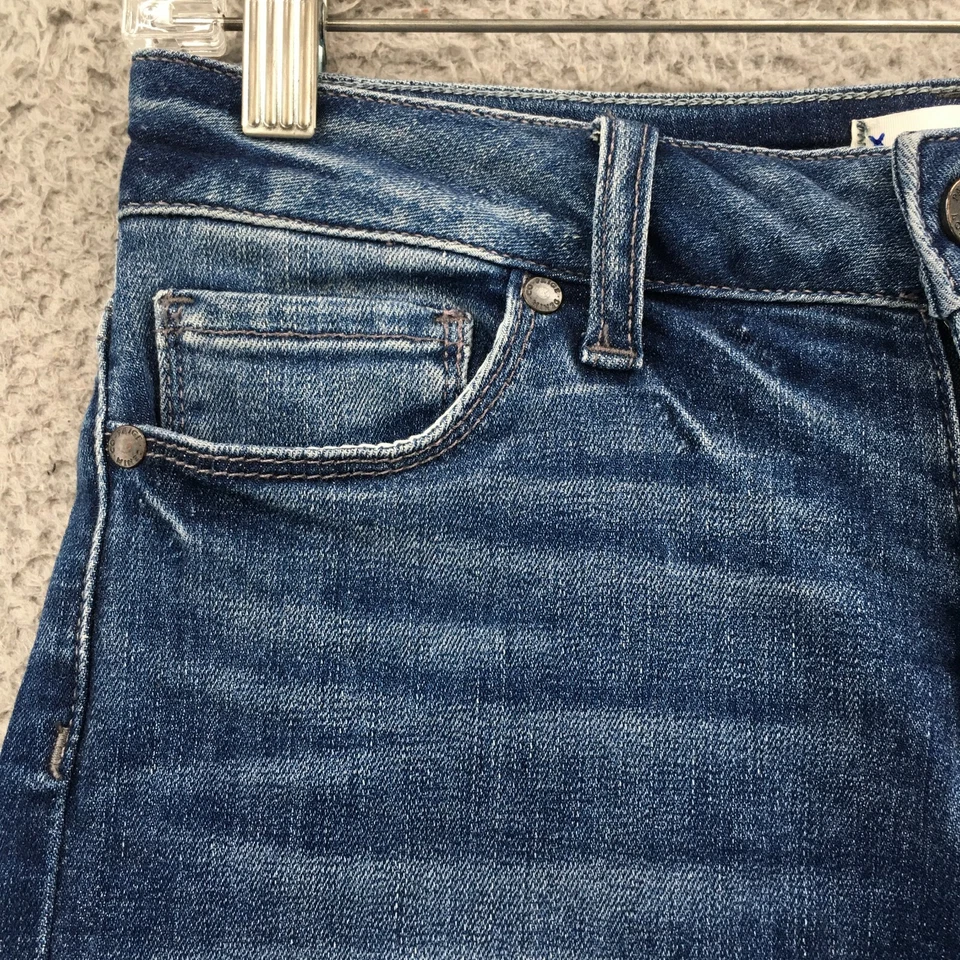 Женские шорты на коленях Paige Bermuda Jax 25 (фактические 28x10) синие джинсовые с заниженной талией с манжетами - Изображение 4 из 4