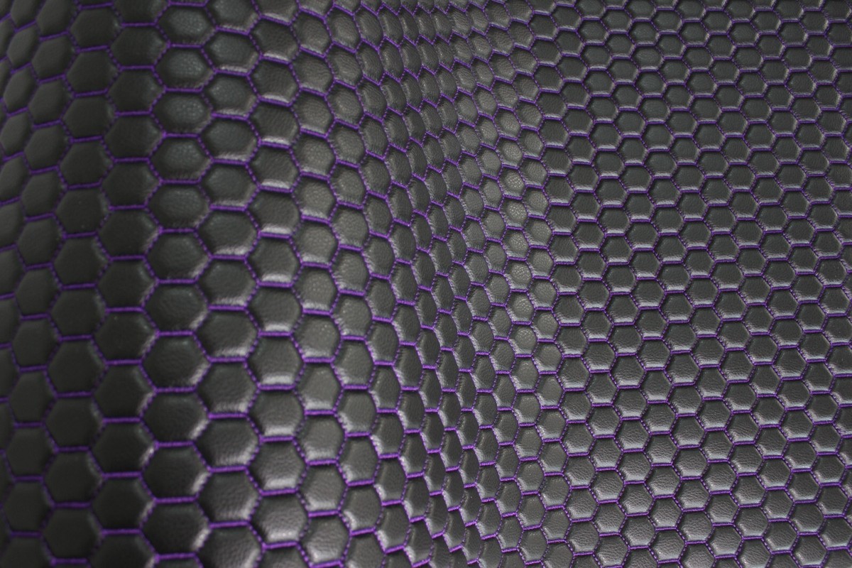 Purple Vinyl Grain Quilted Faux Leather Upholstery Fabric