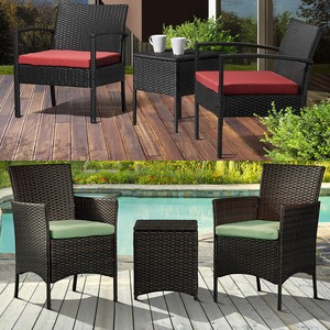 Details About Rattan Wicker Sofa Set Coffee Table Storage Space Garden Patio Chair W Cushion